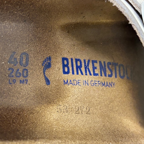 BIRKENSTOCK Womens Arizona Slide Sandals Size 40 White Leather Comfort Casual - Picture 3 of 13